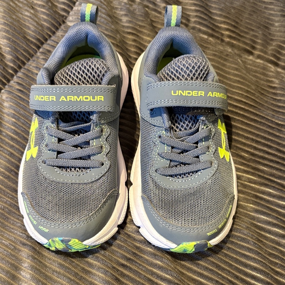 Under Armour Kids' Sneakers in Gray and Neon Green